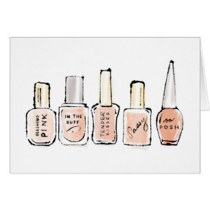 Wild Apple Modern Pink Nail Polish Sketch Cards