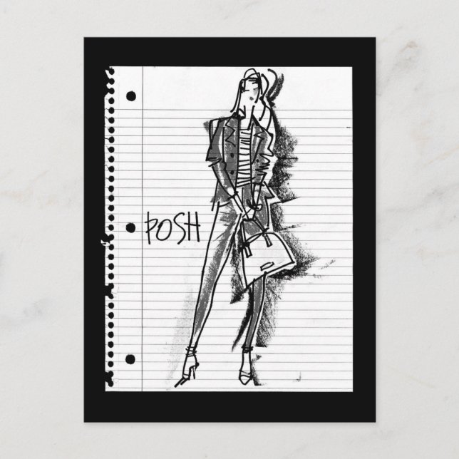 Wild Apple | Posh - Edgy Vintage Sketch Postcard (Front)