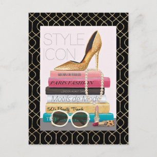 Wild Apple   Style Icon - Gold Stiletto Postcard