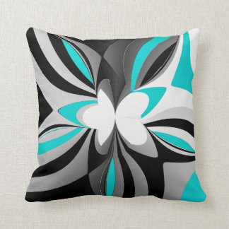 wild aqua abstract throw pillow