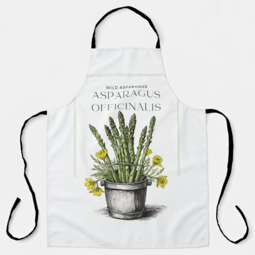 Wild Asparagus Sketch Design Nature_Inspired  Apron