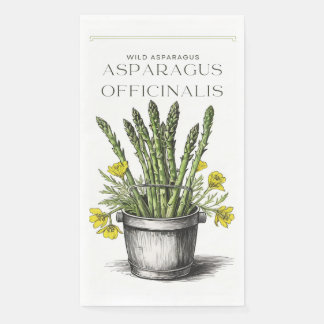 Wild Asparagus Sketch Design: Nature-Inspired Paper Guest Towels