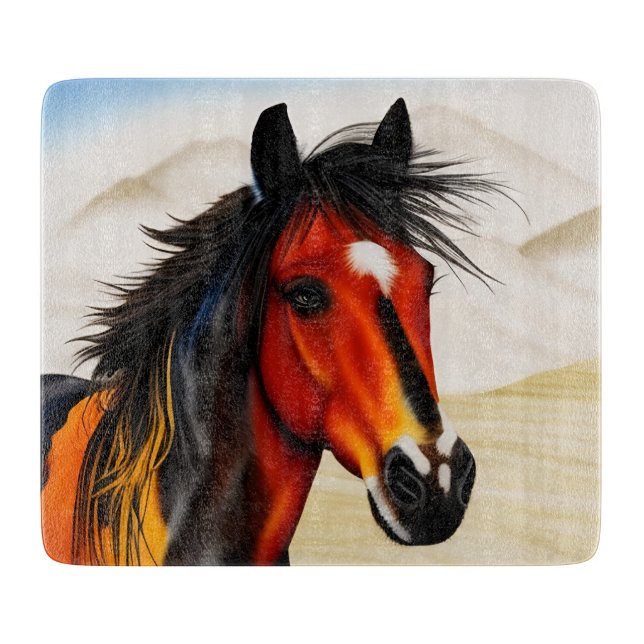 Wild At Heart - A Spirited Western Pinto Pony Cutting Board (Front)