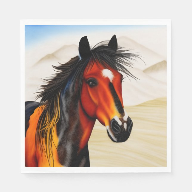 Wild At Heart - A Spirited Western Pinto Pony Napkins (Front)
