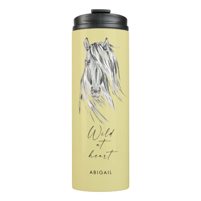 Wild at Heart Custom Name Yellow Thermal Tumbler (Front)