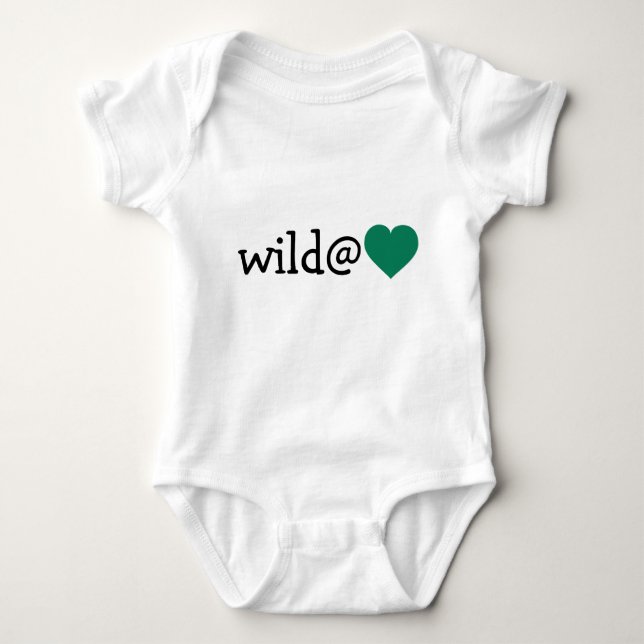 Wild at Heart - Green Heart Baby Bodysuit (Front)