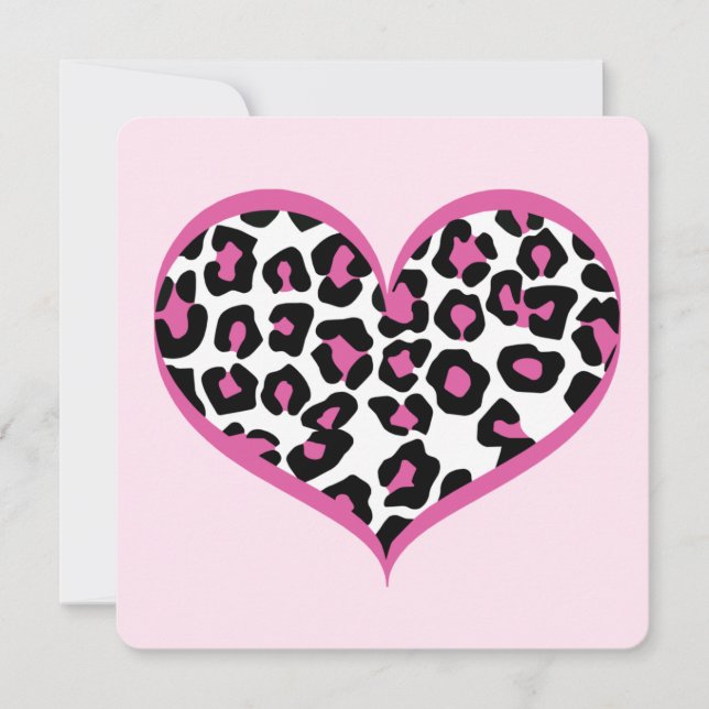 Wild at Heart Leopard Print Holiday Card (Front)