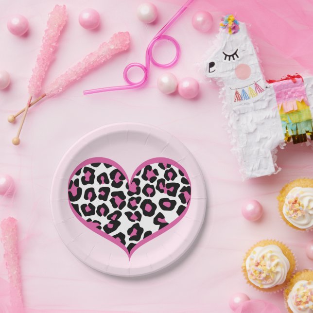 Wild at Heart Leopard Print Paper Plates (Party)