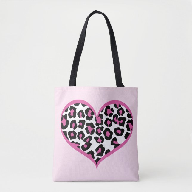Wild at Heart Leopard Print Tote Bag (Front)
