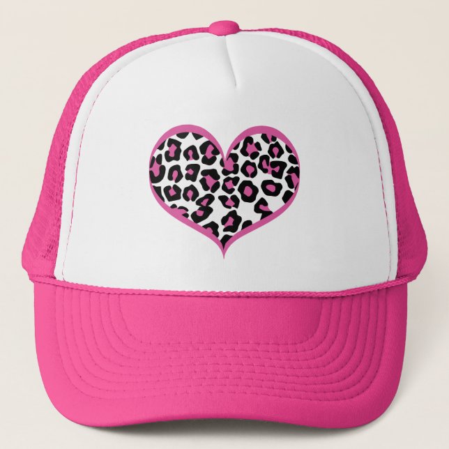 Wild at Heart Leopard Print Trucker Hat (Front)