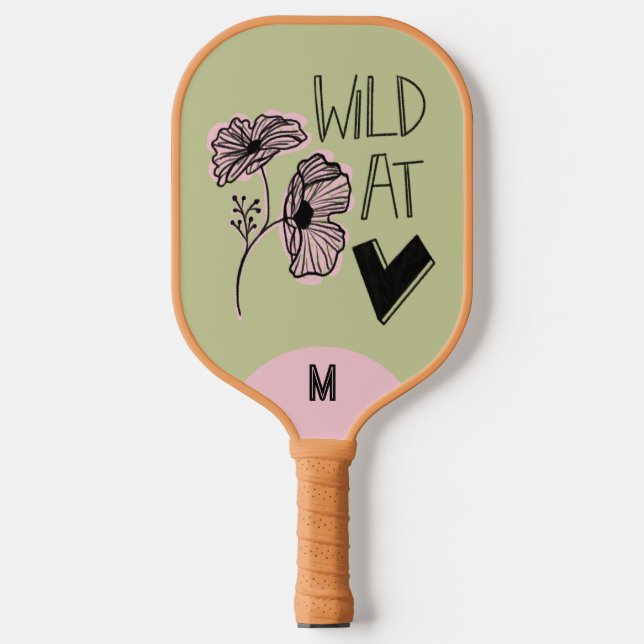 Wild At Heart Whimsical Yellow Green Pickleball Paddle (Front)
