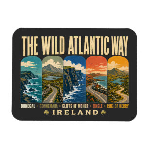 Wild Atlantic Way Ireland Landmarks Illustration Magnet