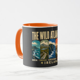 Wild Atlantic Way Ireland Landmarks Illustration Mug