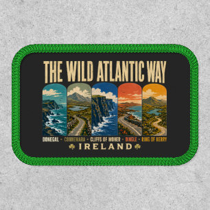 Wild Atlantic Way Ireland Landmarks Illustration Patch