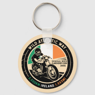Wild Atlantic Way Ireland Motorcycle Keychain