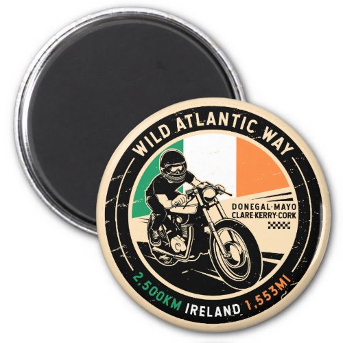 Wild Atlantic Way  Ireland  Motorcycle Magnet