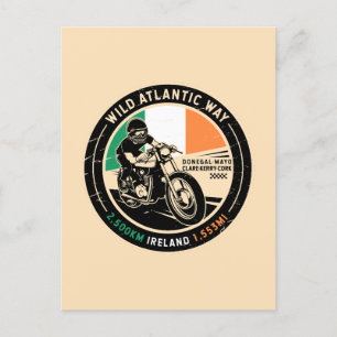 Wild Atlantic Way Ireland Motorcycle Postcard