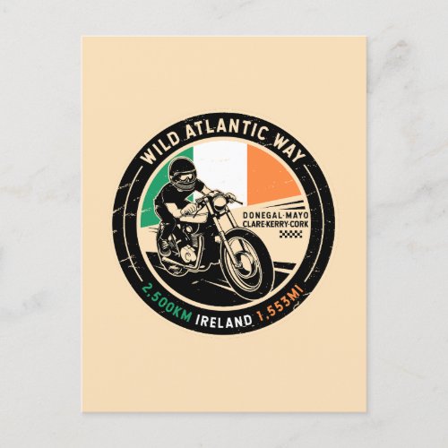 Wild Atlantic Way  Ireland  Motorcycle Postcard