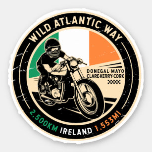 Wild Atlantic Way   Ireland   Motorcycle Sticker