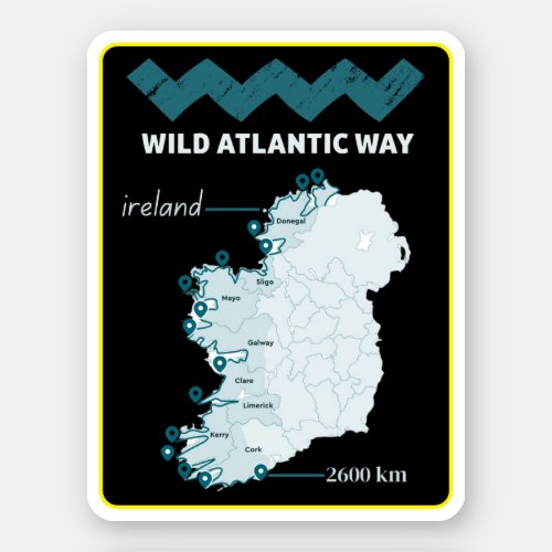 wild Atlantic Way _ Irish Tourism trial Ireland Sticker