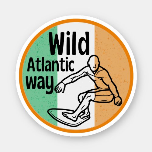 wild Atlantic Way _ surfing Irish Tourism trial Sticker