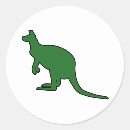 Wild Australian Kangaroo Marsupial Roo Silhouette Classic Round Sticker