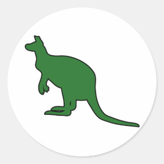 Wild Australian Kangaroo Marsupial Roo Silhouette Classic Round Sticker