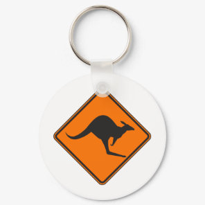 Wild Australian Kangaroo Marsupial Roo Silhouette Keychain