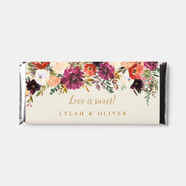 Wild Autumn Bouquet | Love is Sweet Wedding Favor Hershey Bar Favors (Front)