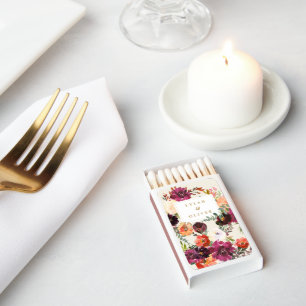 Wild Autumn Bouquet Wedding Favor Matchbox Matchboxes