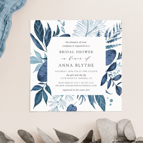 Wild Azure Bridal Shower Invitation  Square