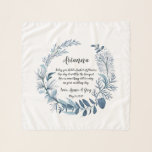 Wild Azure Flower Girl Poem Scarf<br><div class="desc">Gift your flower girl with this sweet keepsake chiffon scarf featuring her name, your names, and an endearing poem encircled by a wreath of winter watercolor foliage that matches our Wild Azure wedding suite. Poem reads "Today you hold a basket of flowers, one day it will be the bouquet. Here...</div>