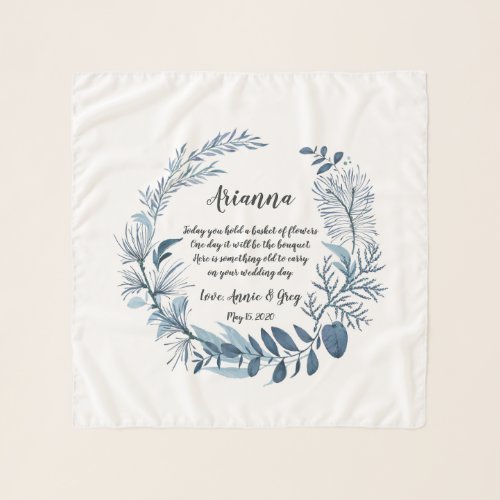 Wild Azure Flower Girl Poem Scarf