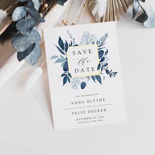 Wild Azure Foil Save the Date Card