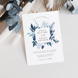 Wild Azure Frame Wedding Invitation