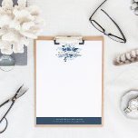 Wild Azure Logo Letterhead<br><div class="desc">Elegant botanical letterhead design displays your name and/or business name framed by a watercolor foliage border in shades of blue. Add your business contact information along the bottom in white on coordinating harbor blue.</div>