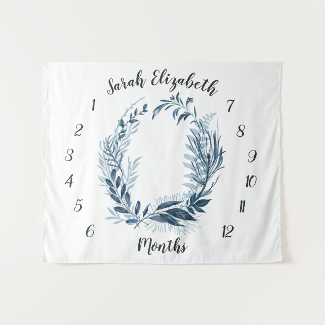 Wild Azure Monthly Baby Photo Backdrop (Front (Horizontal))