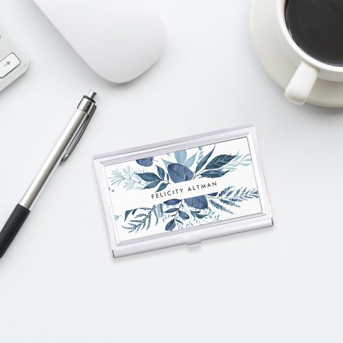 Wild Azure  Personalized Business Card Case