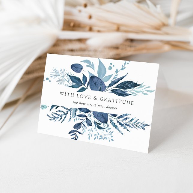 Wild Azure | Watercolor Botanical Thank You Card (Creator Uploaded)