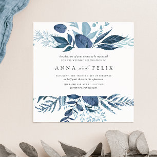 Wild Azure Wedding Invitation Square