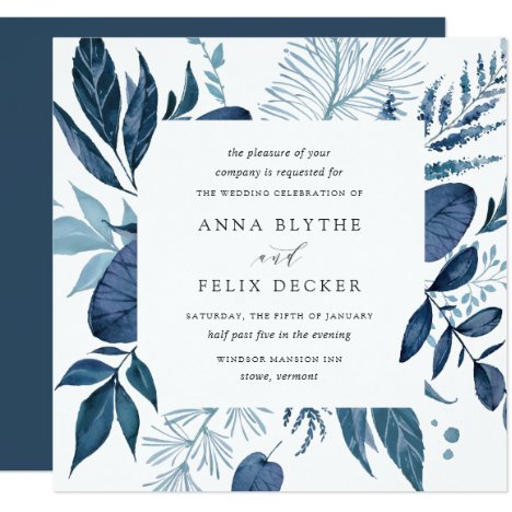 Wild Azure Wedding Invitation | Square