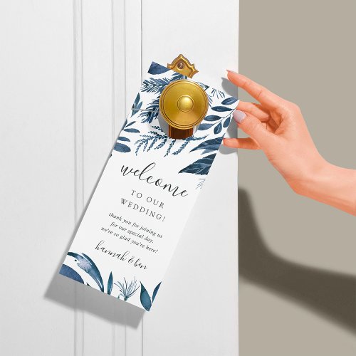 Wild Azure Wedding WelcomeDo Not Disturb Door Hanger