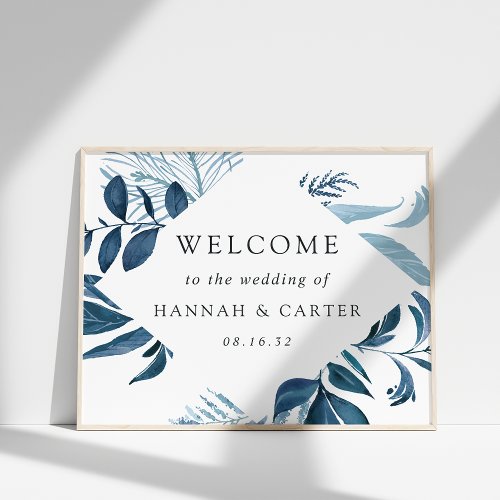 Wild Azure Wedding Welcome Poster