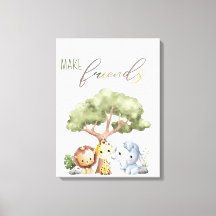 Wild Baby Safari Animals Wall art Décor Canvas