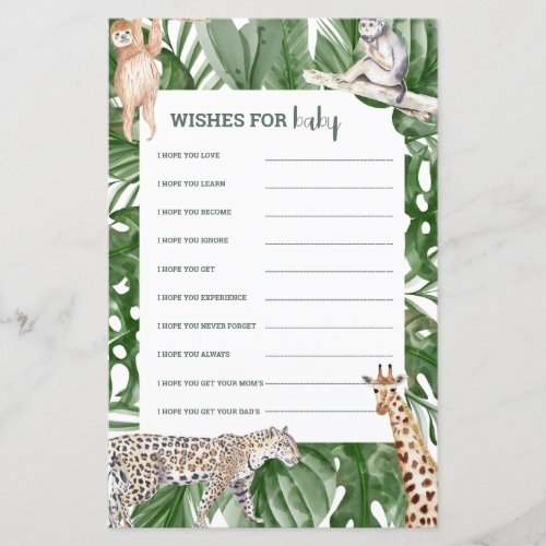 Wild Baby Shower Wishes For Baby 