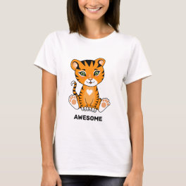Wild Baby Tiger Animal Cartoon T-Shirt