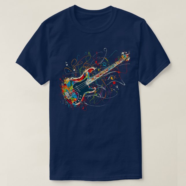 Wild Bass Guitar T-Shirt (Design Front)