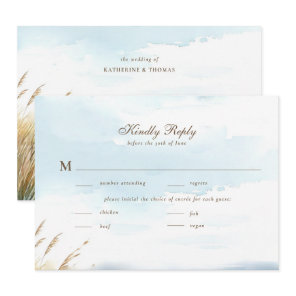 Wild Beach Fence Ocean Grass Art Wedding Meal RSVP