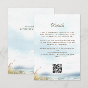 Wild Beach Ocean Wedding Details Enclosure Card
