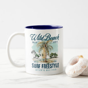 Wild Beach – Surf Freestyle Retro Beach Two-Tone Coffee Mug